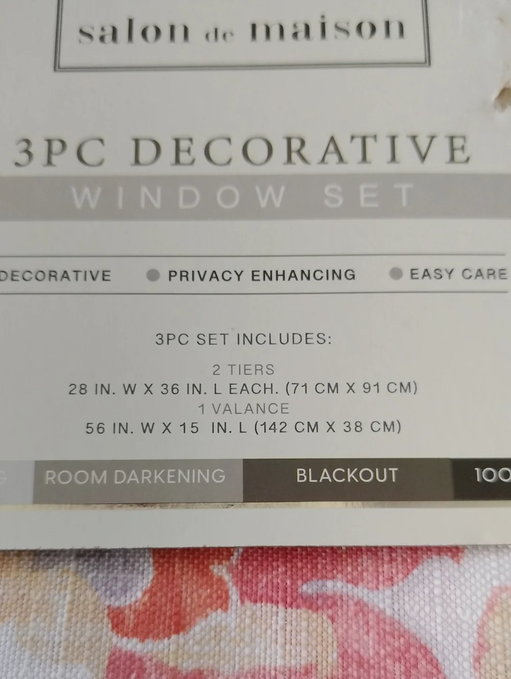 3-piece window curtain set